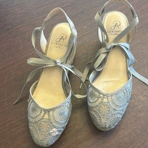 Adrianna Papell lace up wedge